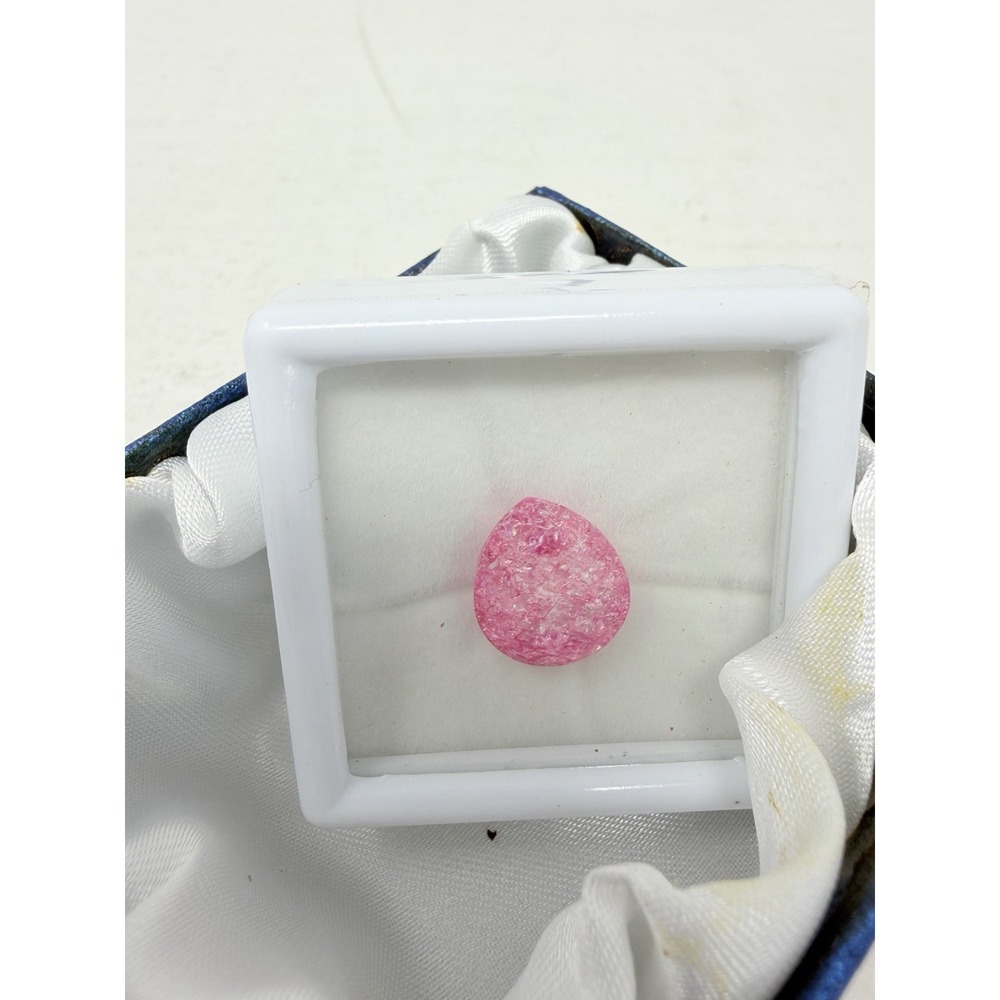 Shop LC Pink Crackled Quartz Pear Shaped Loose Gemstone for Jewelry Making 5661